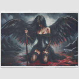 Seda Papel de Tecido Angel Storm Dark