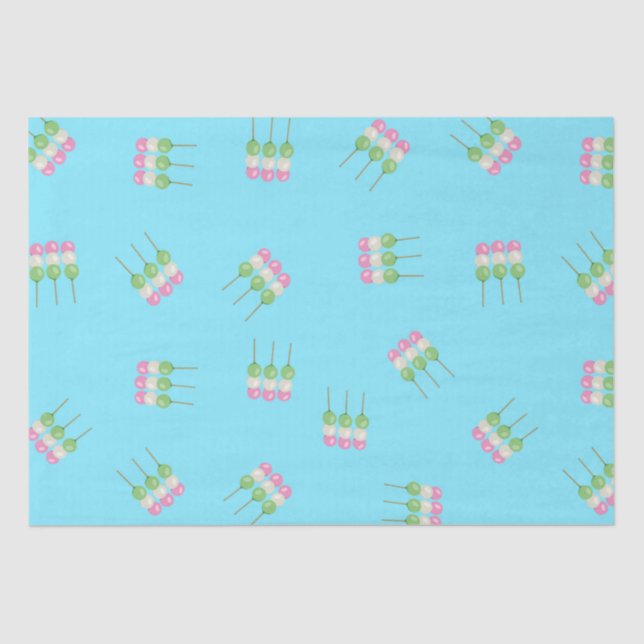 Seda Papel de Tecido Anime Azul Pastel Dango (Frente )