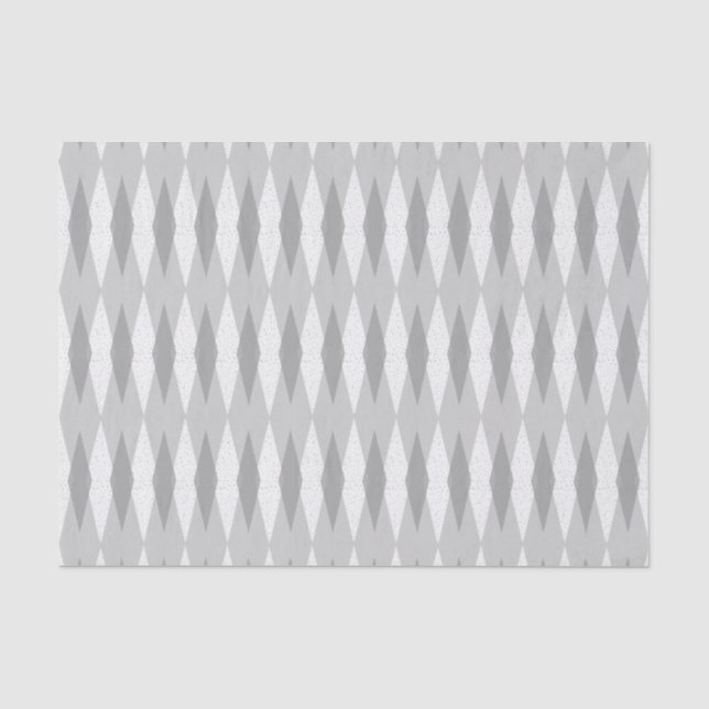 Seda Papel de Tecido Argyle para Cinza Moderna do meio  (Frente )