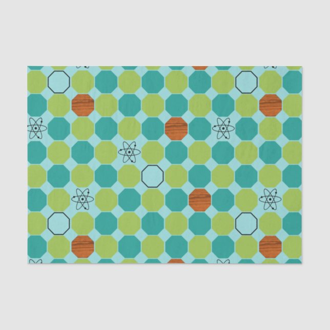 Seda Papel de Tecido Atômico Octagons (Frente )