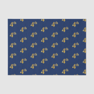 Seda Papel de Tecido Azul, Faux Dourado 4º (4º)