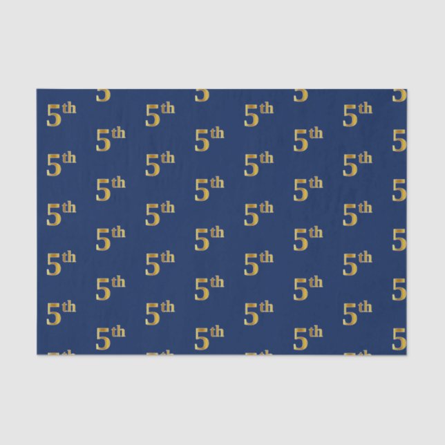 Seda Papel de Tecido Azul, Faux Dourado 5 (Quinta) (Frente )