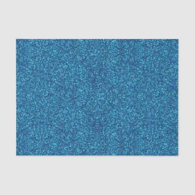Seda Papel de Tecido Azul Glitor (Frente )