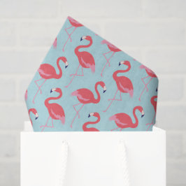 Seda Papel de tecido azul-padrão rosa flamingo
