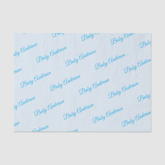 Seda Papel de Tecido Azul Personalizável do Chá de fral (Frente )