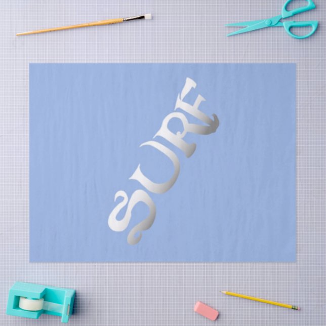 Seda Papel de tecido azul surf inclinado (Arte )