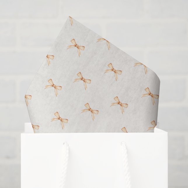 Seda Papel de tecido bege de Pastel com Design de Arco  (Sacola de presentes)