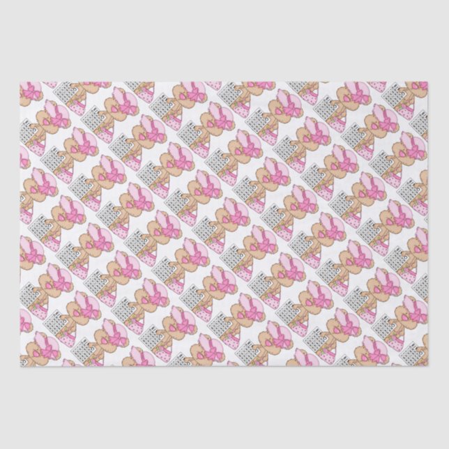 Seda Papel de tecido Bingo Bear Gambling (Frente )