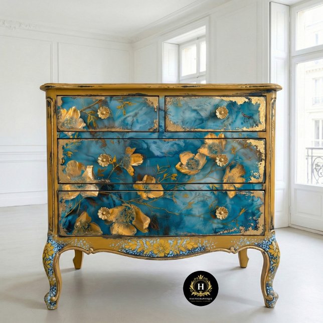 Seda Papel de Tecido Botânico Bloom do ouro (Criador carregado)