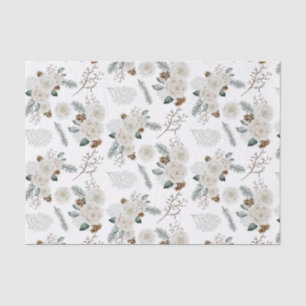 Seda Papel de Tecido Botânico Floral