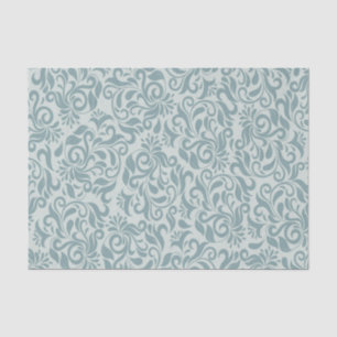 Seda Papel de Tecido Brocade Azul de cinza