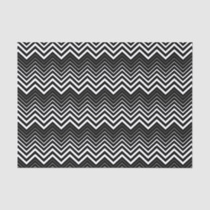 Seda Papel De Tecido Chevron Preto E Branco