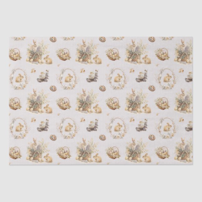 Seda Papel de Tecido Coelho da Páscoa (Frente )