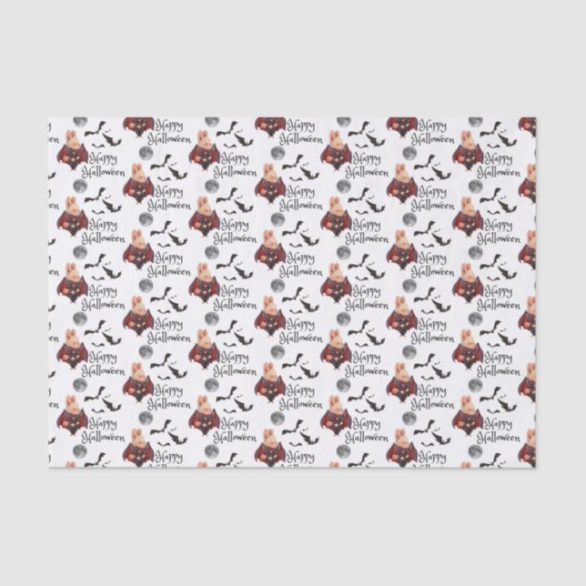 Seda Papel de Tecido Coelho das Halloween (Frente )