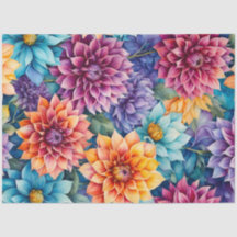 Papel de Tecido Colorido Flores de Jardim de Algod