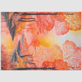 Seda Papel de Tecido Colorido sobre Florestas de Batik
