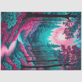 Seda Papel de Tecido Colorido sobre Florestas de Batik