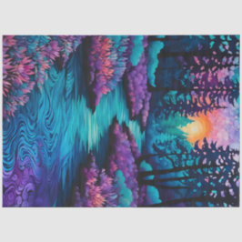 Seda Papel de Tecido Colorido sobre Florestas de Batik