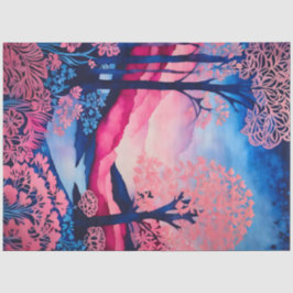 Seda Papel de Tecido Colorido sobre Florestas de Batik