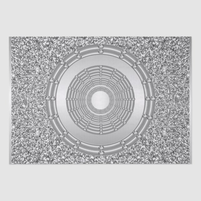 Seda Papel de Tecido com Brilho Prateado (Frente )