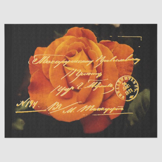 Seda Papel de Tecido com Cartão-Postal Floral Elegante (Frente )