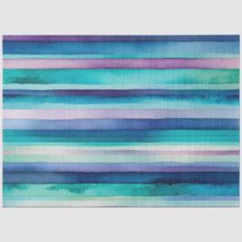 Seda Papel de Tecido com faixas de cor d'água coloridas