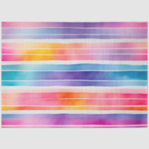 Papel de Tecido com faixas de cor d'água coloridas