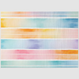 Seda Papel de Tecido com faixas de cor d'água coloridas