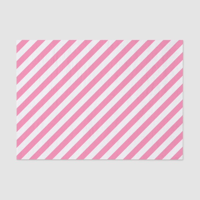Seda Papel de Tecido com Strips Diagonais Rosa (Frente )