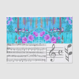 Seda Papel de Tecido Coordenador Musical para DIY