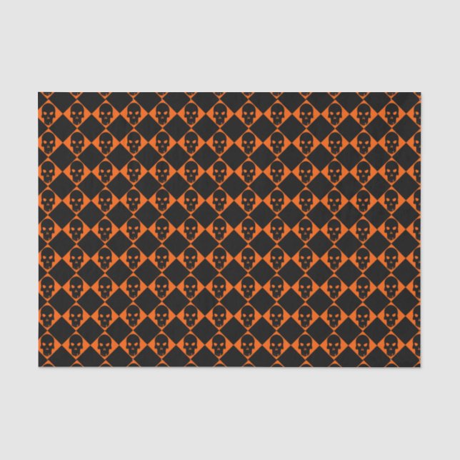 Seda Papel de Tecido Crânio Negro Halloween (Frente )