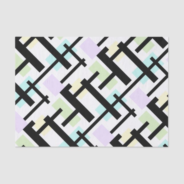 Seda Papel de Tecido da Marca Preta e Branca (Frente )