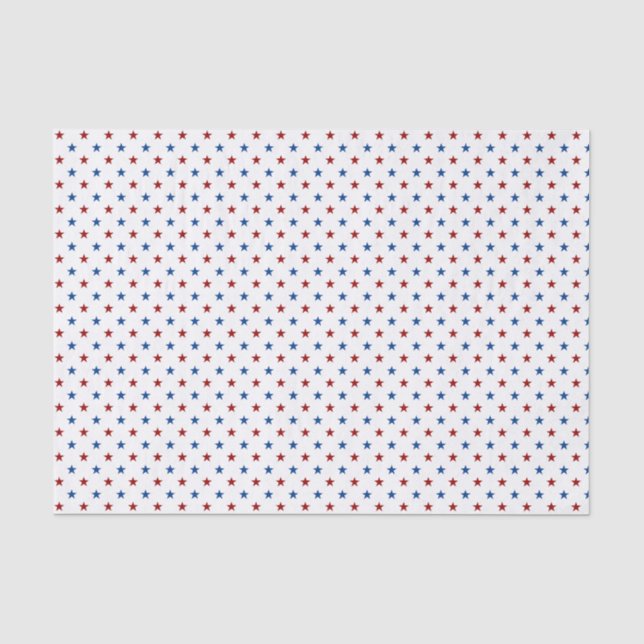 Seda Papel de Tecido das Estrelas Patriótico Vermelhas  (Frente )
