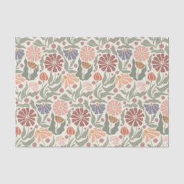 Seda Papel de Tecido das Flores Retro-Vintage-Cute