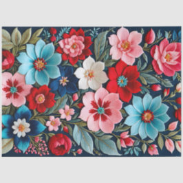 Seda Papel de Tecido de Arte Floral Colorida