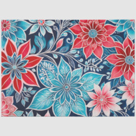 Seda Papel De Tecido De Arte Floral Colorida