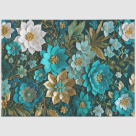 Seda Papel de Tecido de Arte Floral Colorida