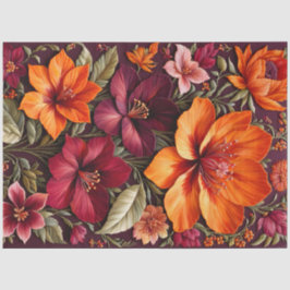 Seda Papel de Tecido de Arte Floral Colorida