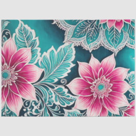 Seda Papel De Tecido De Arte Floral Colorida