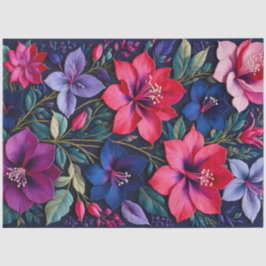 Seda Papel de Tecido de Arte Floral Colorida