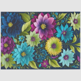 Seda Papel de Tecido de Arte Floral Colorida