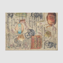 Seda Papel de Tecido de Café Vintage