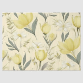 Seda Papel de Tecido de Casamento de Rosas Amarelas