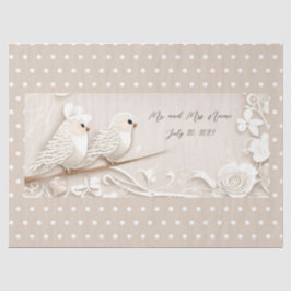 Seda Papel de tecido de casamento para aves de amor ele