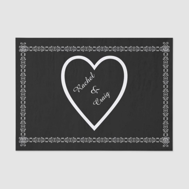 Seda Papel de Tecido de Casamento Personalizado (Frente )