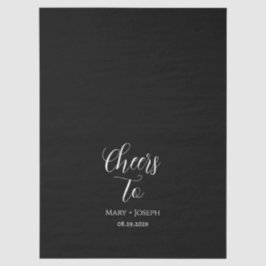 Seda Papel de Tecido de Casamento Preto Personalizado c