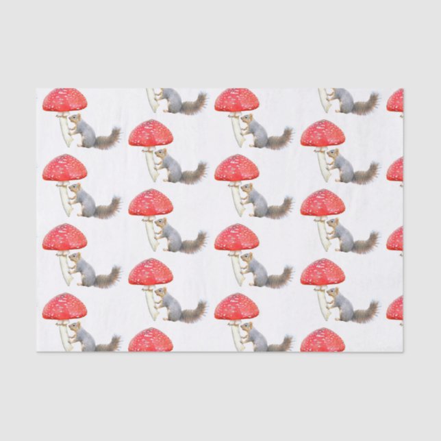 Seda Papel de Tecido de Cogumelo Vermelho Quirrel (Frente )