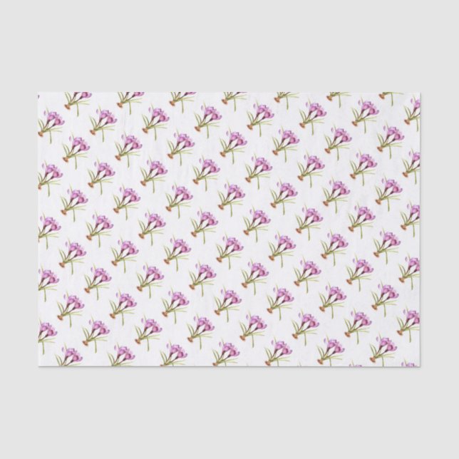 Seda Papel de tecido de cor aquosa em croco roxo (Frente )