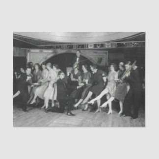 Seda Papel de Tecido de Dança de Grupo Flapper de Vinta
