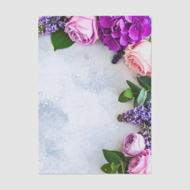 Seda Papel de Tecido de Decopagação Floral (Frente )